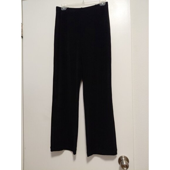 Chico's (1 Short) Travelers Pants Black Slinky Knit Pull On Straight Leg Medium - Picture 1 of 5